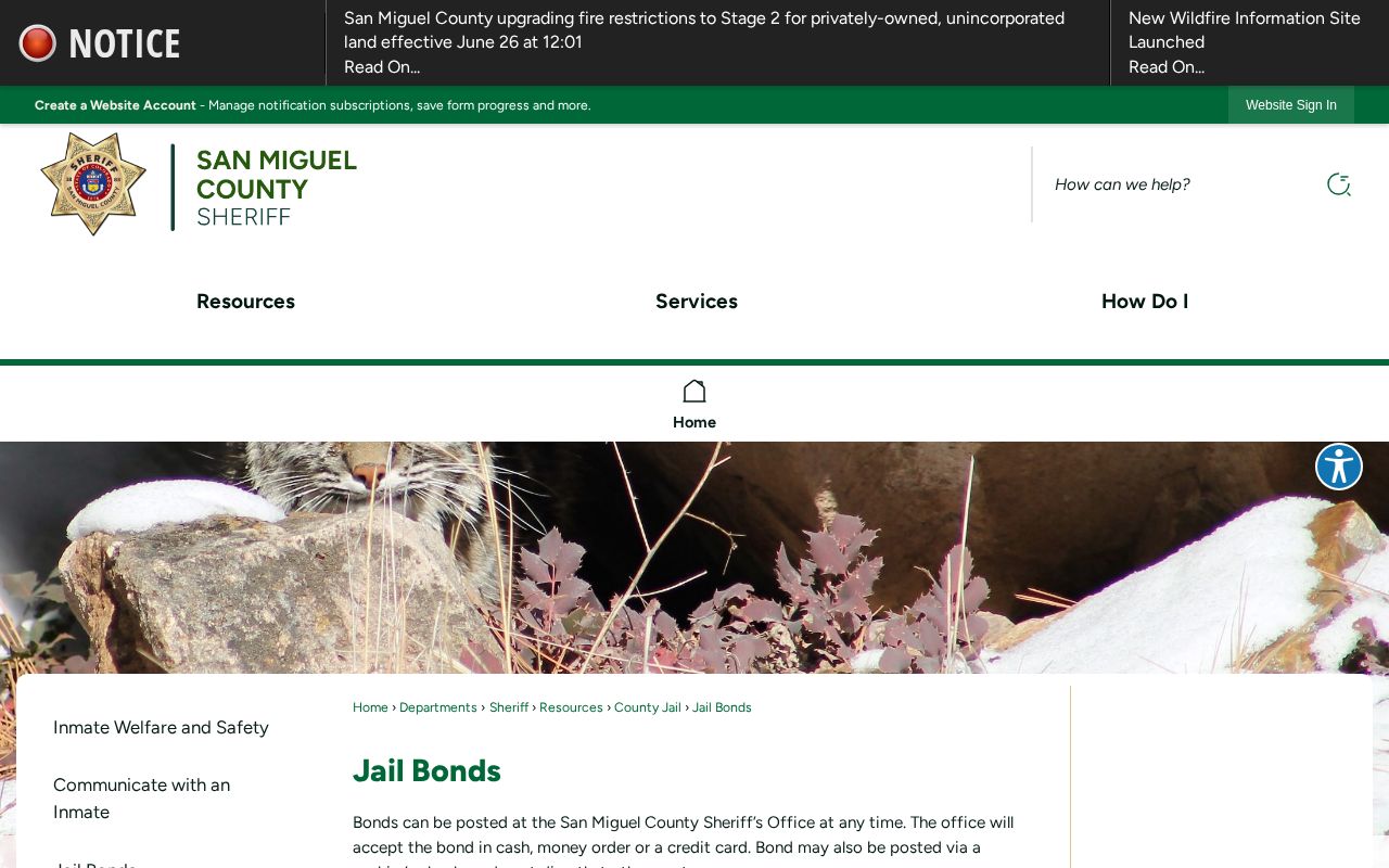 San Miguel County released last 24 hours bond release timing page